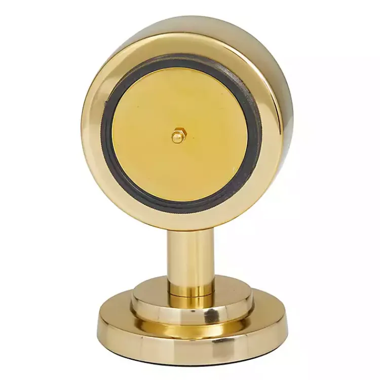 Decorative Accents>Kirklands Home Metallic Steel Beveled Base Tabletop Clock Gold