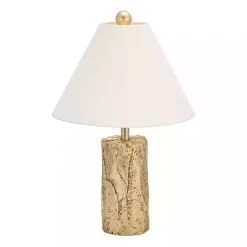 Kirklands Home Metallic Gold Textured Table Lamp Ivory Outlet