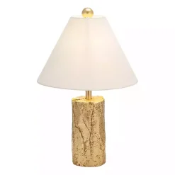 Kirklands Home Metallic Gold Textured Table Lamp Ivory Outlet