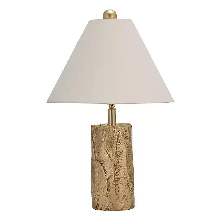 Kirklands Home Metallic Gold Textured Table Lamp Ivory Outlet