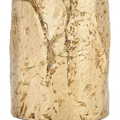 Kirklands Home Metallic Gold Textured Table Lamp Ivory Outlet