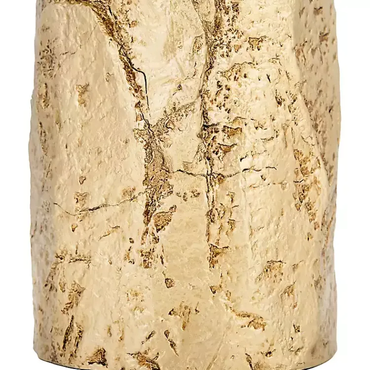 Kirklands Home Metallic Gold Textured Table Lamp Ivory Outlet