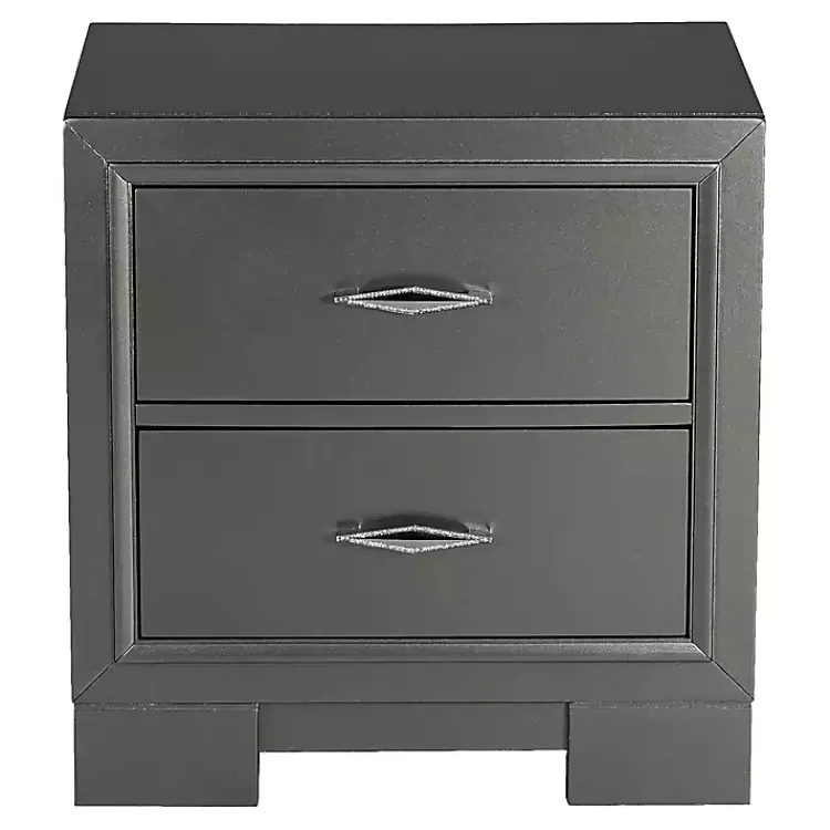 Kirklands Home Metallic Wood Jovan Nightstand Gray Best