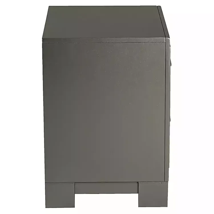 Kirklands Home Metallic Wood Jovan Nightstand Gray Best