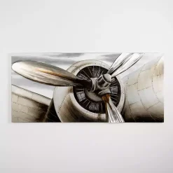 Kirklands Home Metallic Propeller Canvas Art Print New