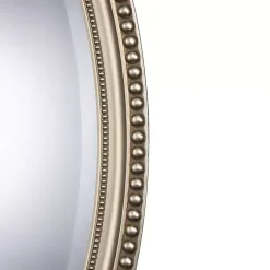 Kirklands Home Metallic Silver Beaded Edge Oval Mirror New