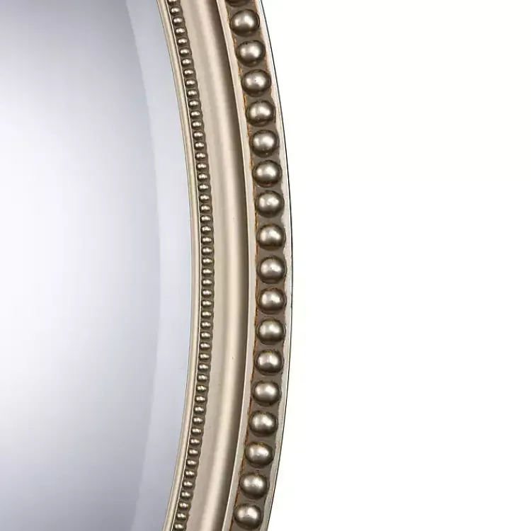Kirklands Home Metallic Silver Beaded Edge Oval Mirror New