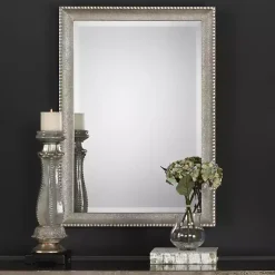 Kirklands Home Metallic Silver Textured Frame Wall Mirror Sale