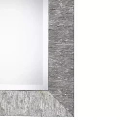Kirklands Home Metallic Silver Textured Frame Wall Mirror Outlet
