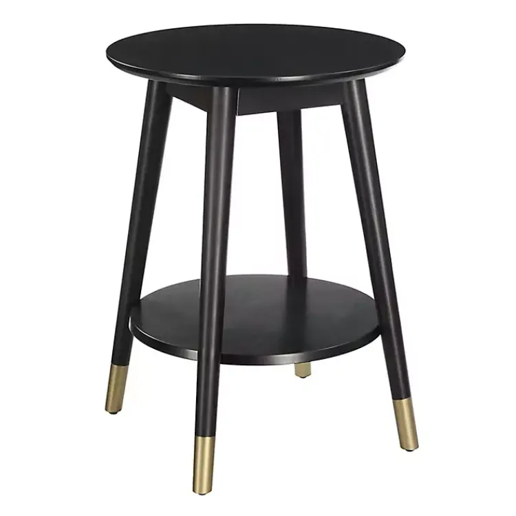 Kirklands Home Mia Round Accent Table Black