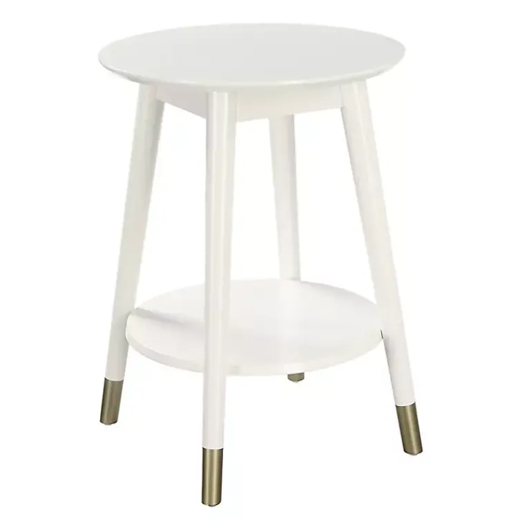 Kirklands Home Mia Round Accent Table White Outlet