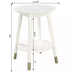 Kirklands Home Mia Round Accent Table White Outlet