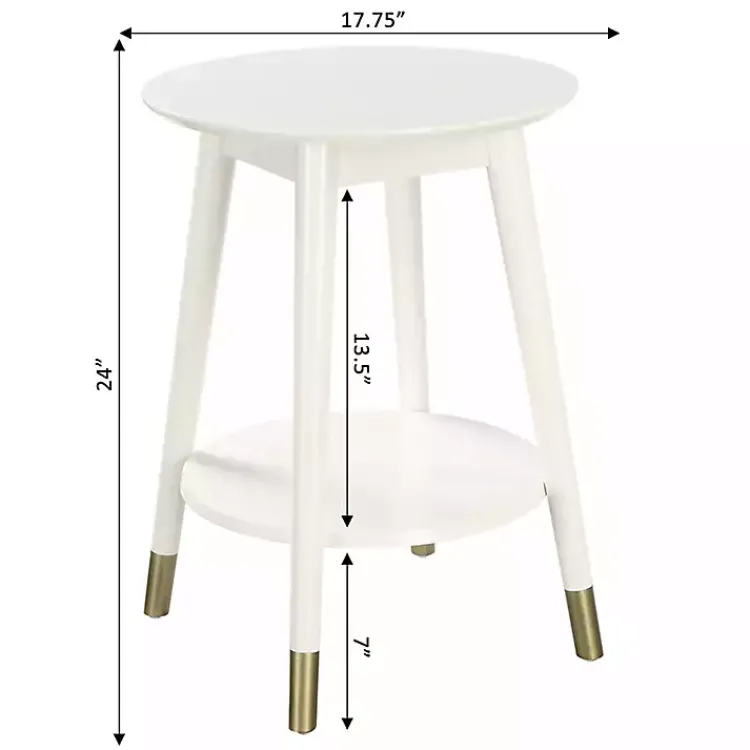 Kirklands Home Mia Round Accent Table White Outlet