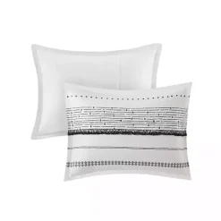 Kirklands Home Mia Striped 3-pc. King Duvet Cover Set White New