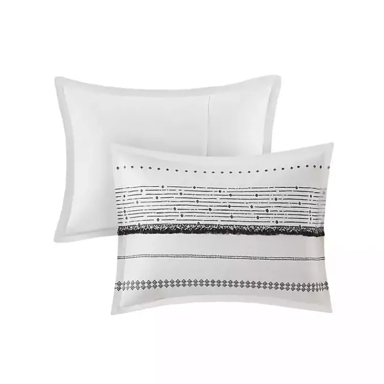 Kirklands Home Mia Striped 3-pc. King Duvet Cover Set White New