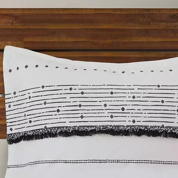 Kirklands Home Mia Striped 3-pc. King Duvet Cover Set White New