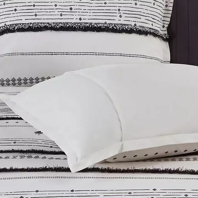 Kirklands Home Mia Striped 3-pc. King Duvet Cover Set White New