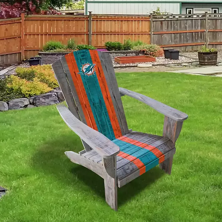 Kirklands Home Miami Dolphins Adirondack Outdoor Chair Brown New