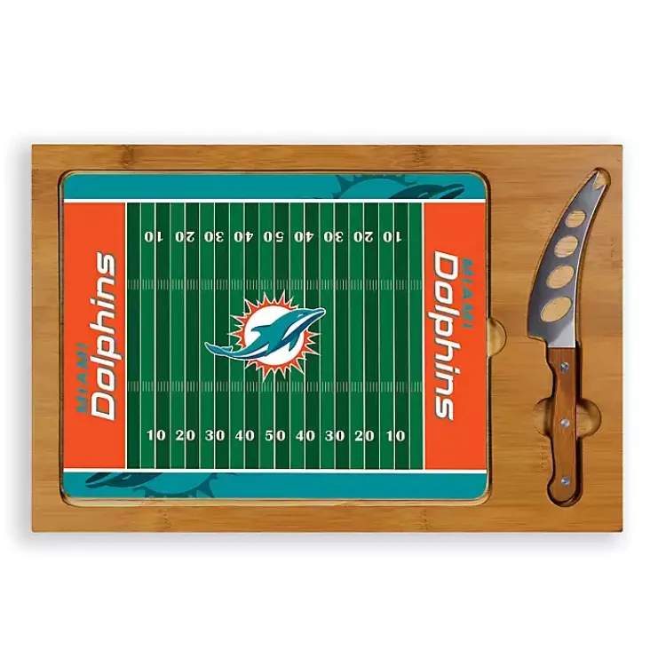 Kirklands Home Miami Dolphins Cutting Board & Knife Set New