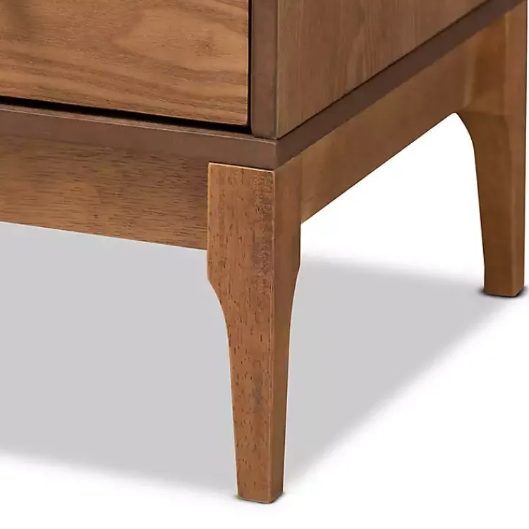 Kirklands Home Mid-Century Modern Rattan Walnut Cabinet Brown Best