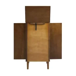 Kirklands Home Mid-Century Modern Walnut Jewelry Armoire Brown