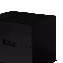 Kirklands Home Midnight Wood 2-Drawer Modern Nightstand Black New