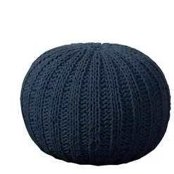 Poufs & Floor Cushions>Kirklands Home Midnight Cable Knit Pouf Blue