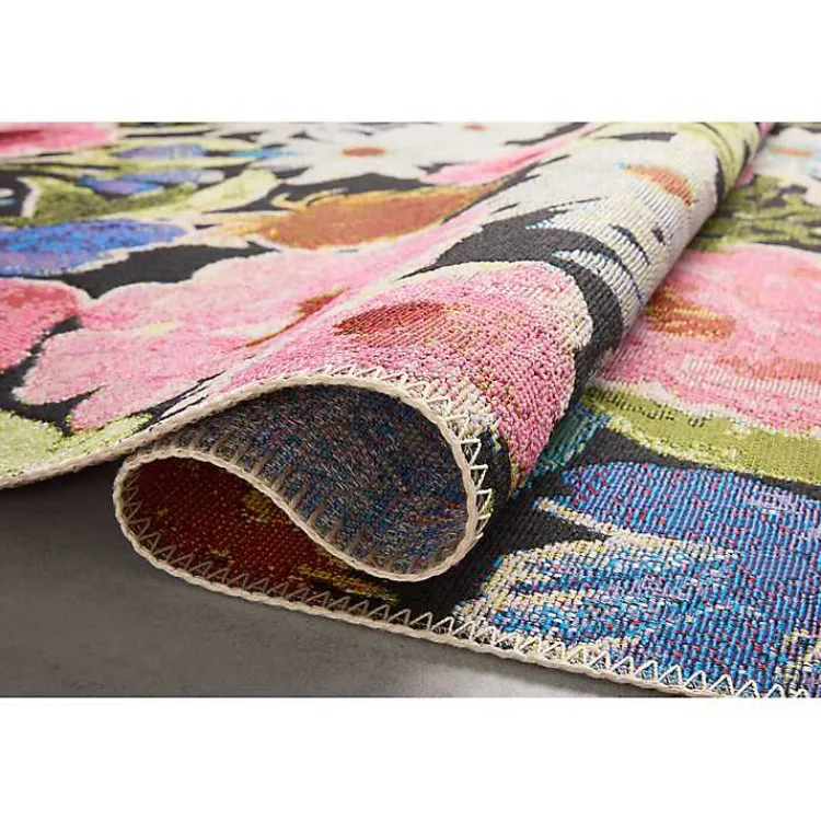 Kirklands Home Midnight Garden Party Indoor/Outdoor Rug, 7x11