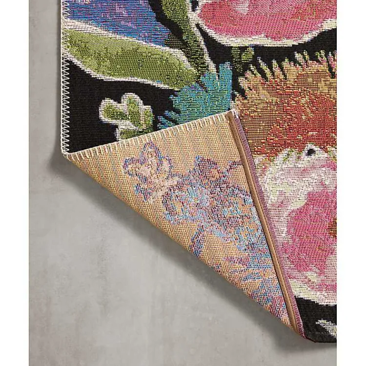 Kirklands Home Midnight Garden Party Indoor/Outdoor Rug, 7x11
