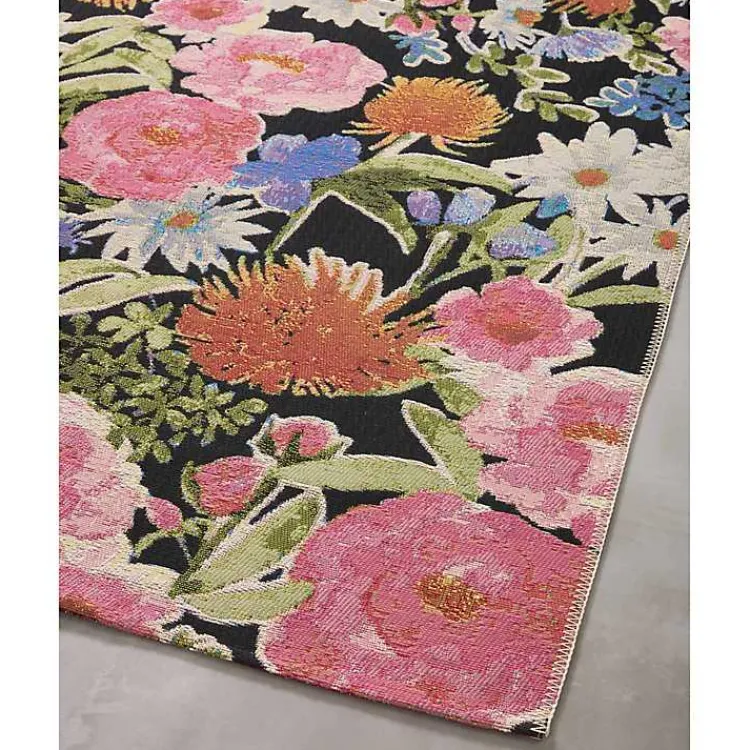 Kirklands Home Midnight Garden Party Indoor/Outdoor Rug, 7x11