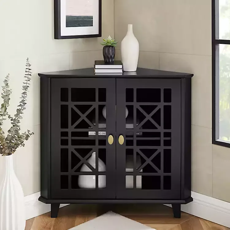 Kirklands Home Mikie Corner Cabinet Black Sale