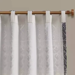 Kirklands Home Mila Horizontal Stripe Curtain Panel, 84 in. Blue Best