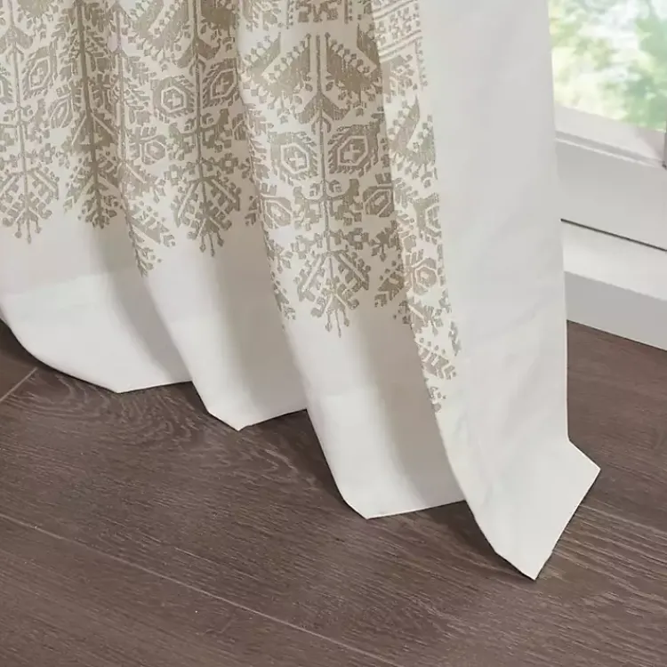 Kirklands Home Mila Horizontal Stripe Curtain Panel, 84 in. Tan Discount