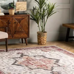 Kirklands Home Miley Traditional Medallion Washable Area Rug, 5x8 Online