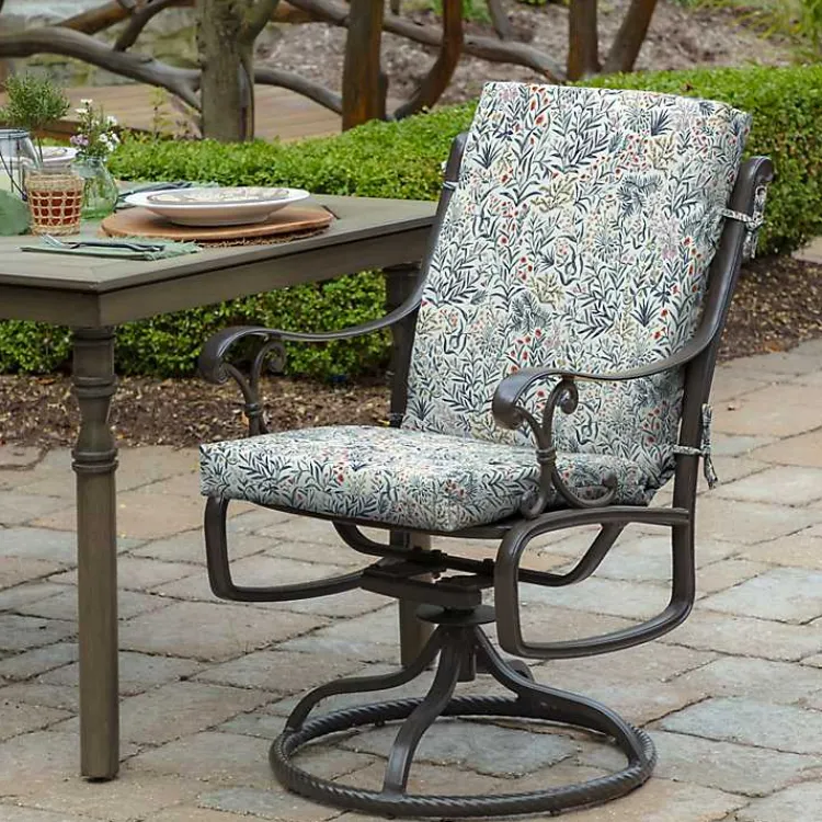 Kirklands Home Millennial Leaf Luxe Outdoor Dining Chair Cushion White Discount