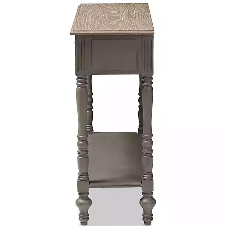Kirklands Home Mindi Wood Rustic Farmhouse Console Table Gray