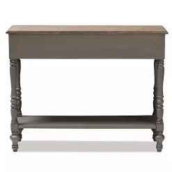 Kirklands Home Mindi Wood Rustic Farmhouse Console Table Gray