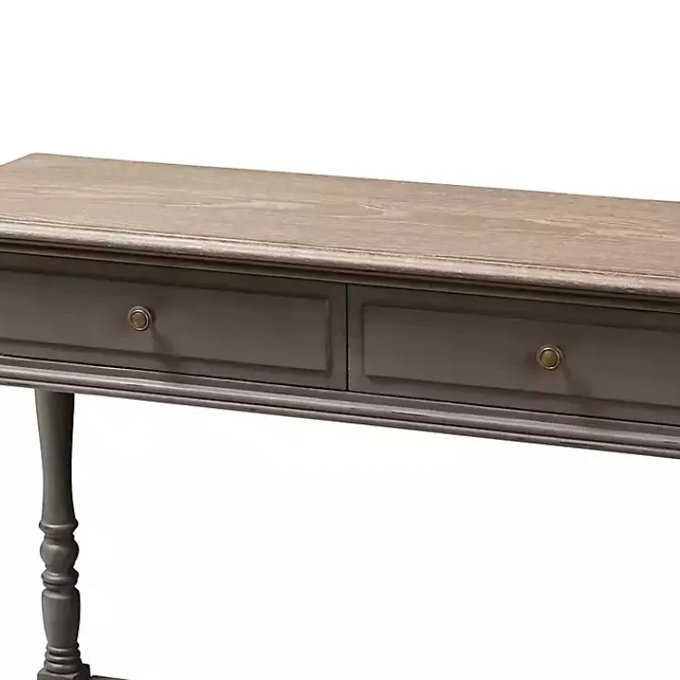 Kirklands Home Mindi Wood Rustic Farmhouse Console Table Gray