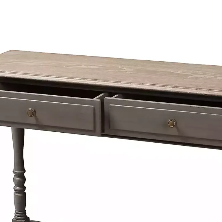 Kirklands Home Mindi Wood Rustic Farmhouse Console Table Gray