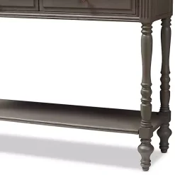 Kirklands Home Mindi Wood Rustic Farmhouse Console Table Gray