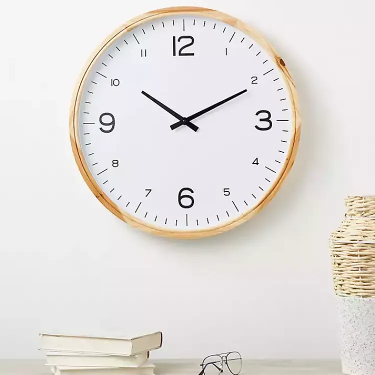 Kirklands Home Minimalist Wood Frame Wall Clock Discount