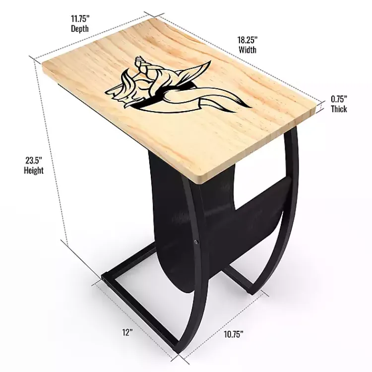 Kirklands Home Minnesota Vikings Wood C-Table Tan Discount