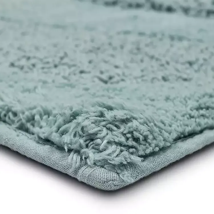 Kirklands Home Mint Asymmetrical Cotton Bath Mat, 60 in. Blue