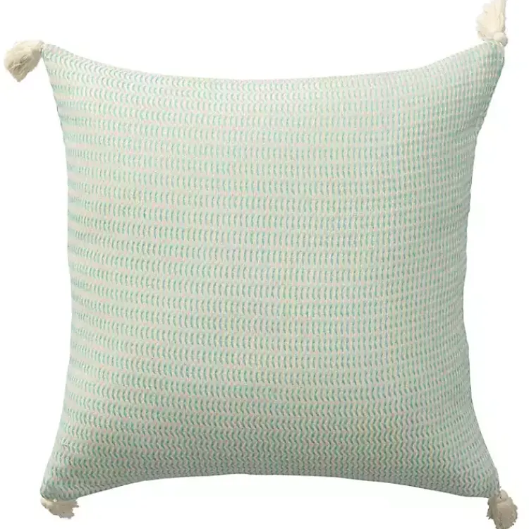 Pillows>Kirklands Home Mint Trapeze Organic Cotton Throw Pillow