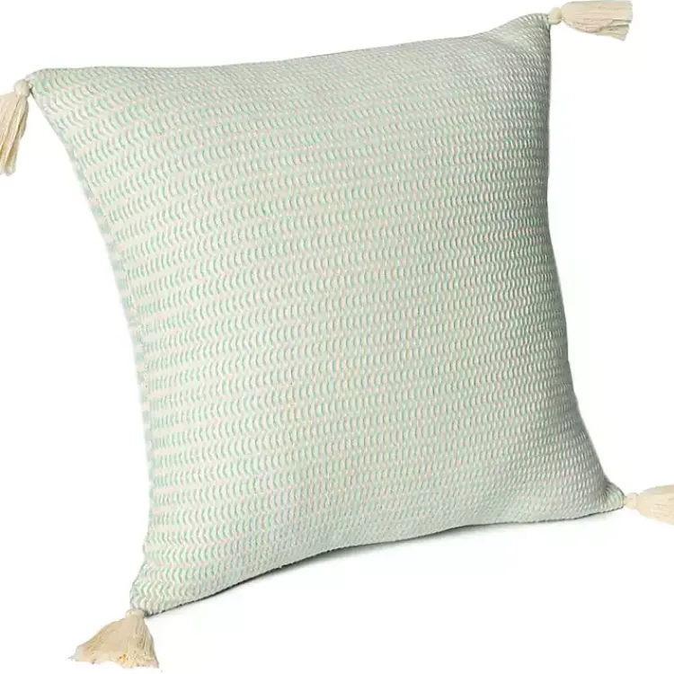 Pillows>Kirklands Home Mint Trapeze Organic Cotton Throw Pillow