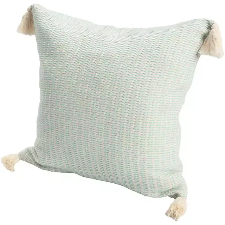 Pillows>Kirklands Home Mint Trapeze Organic Cotton Throw Pillow