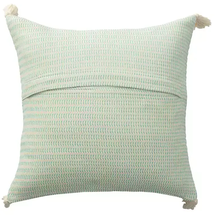 Pillows>Kirklands Home Mint Trapeze Organic Cotton Throw Pillow