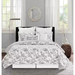 Kirklands Home Miriam Floral & Stripe 3-pc. King Quilt Set New