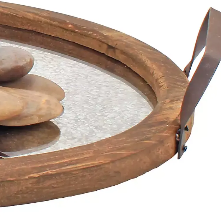 Decorative Trays>Kirklands Home Mirrored Wood Oval Tray