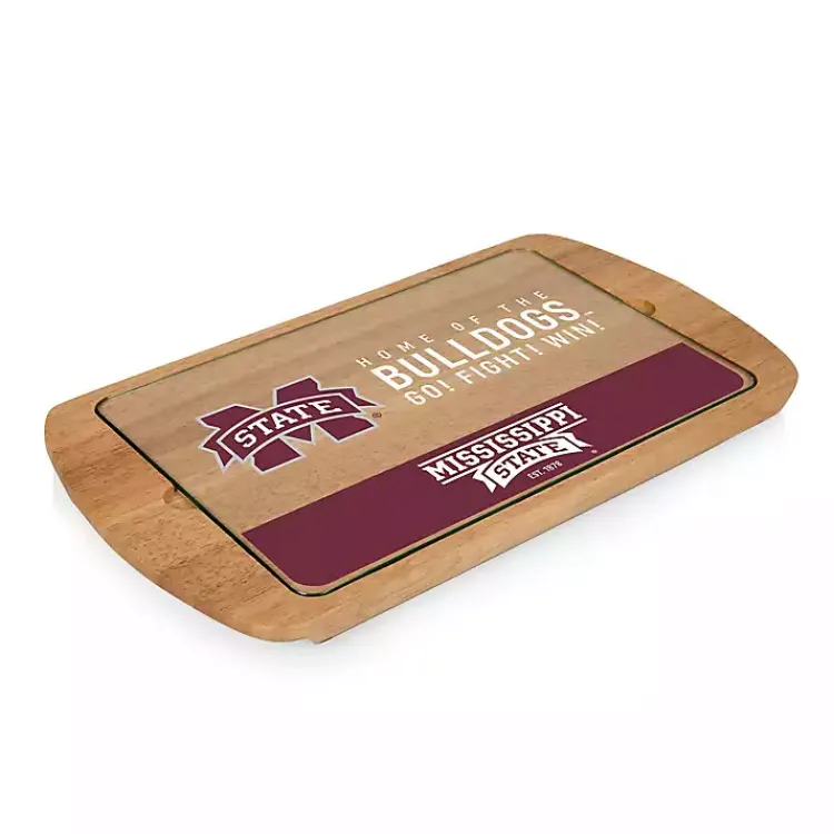 Kirklands Home Mississippi Bulldogs Wood and Glass Serving Board Sale